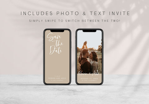 editable save the date mobile, CALLIGRAPHY editable wedding invitation suite, editable wedding stationery, printable wedding stationery, modern wedding items, wedding save the dates