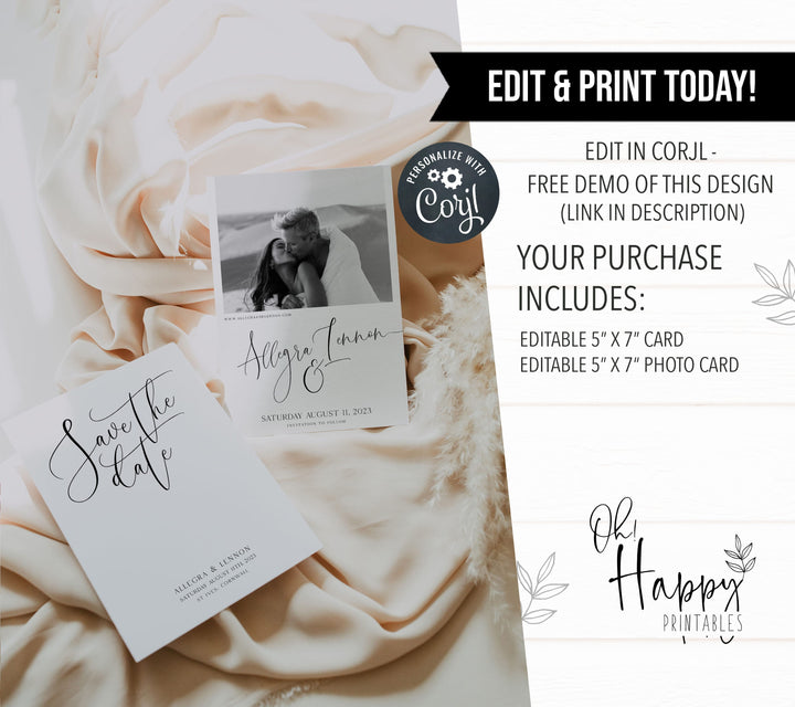 editable save the date, save the date cards, printable save the date, CALLIGRAPHY editable wedding invitation suite, editable wedding stationery, printable wedding stationery, modern wedding items, wedding save the dates