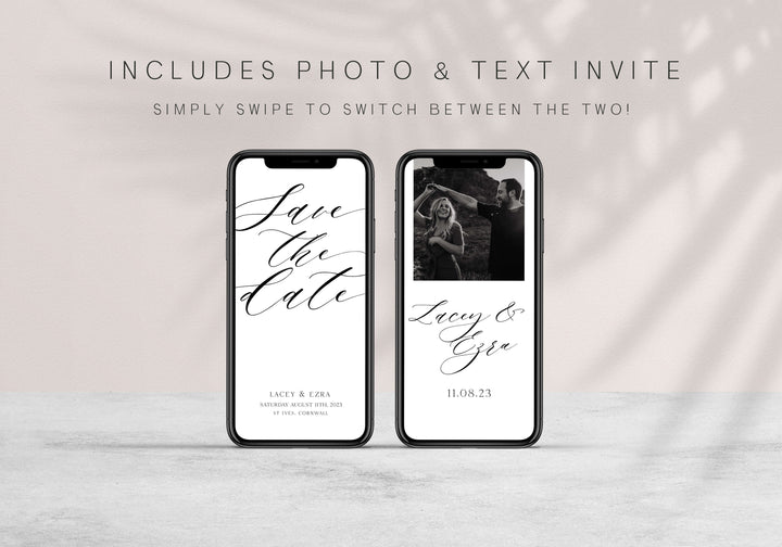 editable save the date mobile invitation, CALLIGRAPHY editable wedding invitation suite, editable wedding stationery, printable wedding stationery, modern wedding items, wedding save the dates