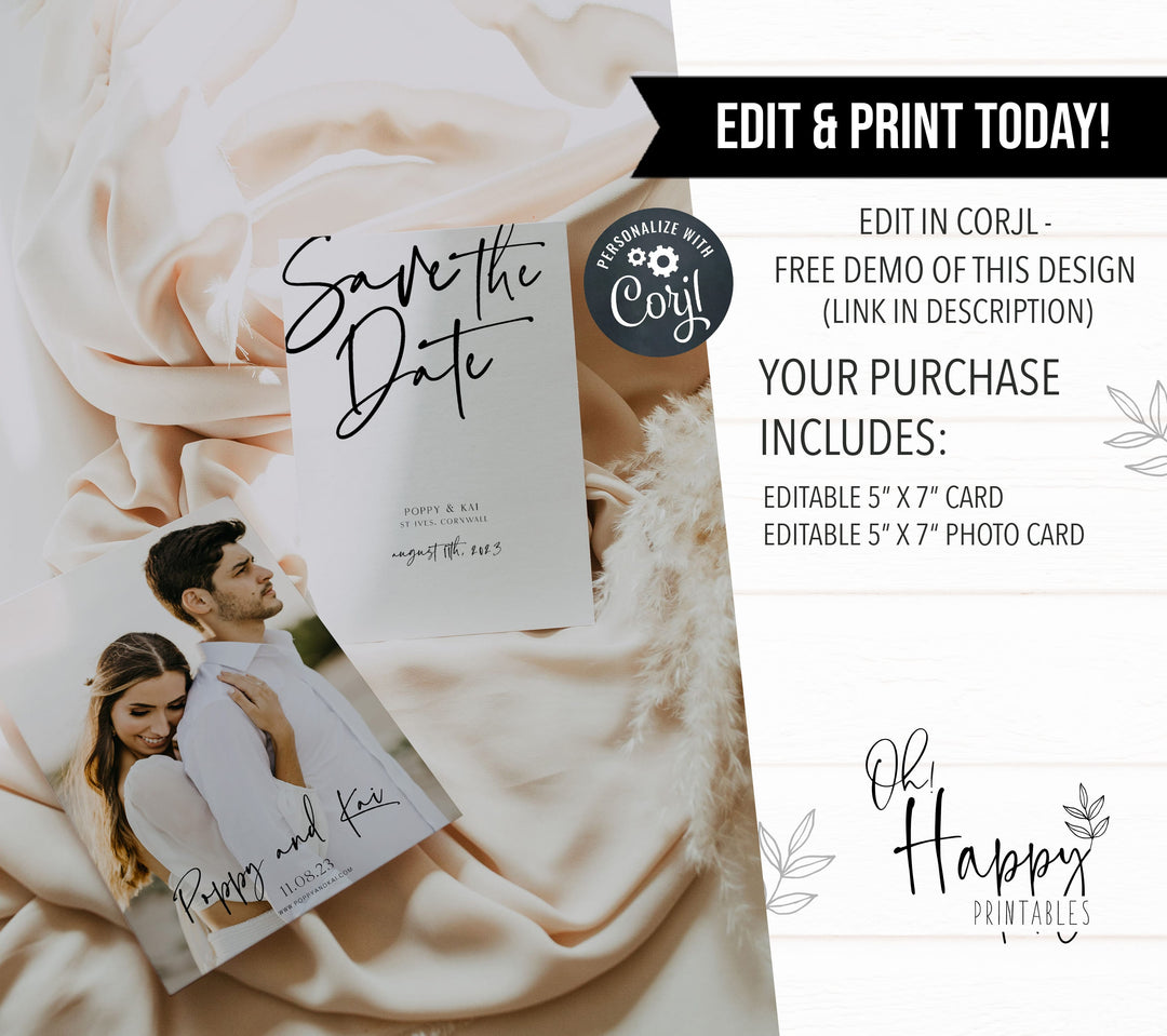 editable wedding save the date, printable save the date, CALLIGRAPHY editable wedding invitation suite, editable wedding stationery, printable wedding stationery, modern wedding items, wedding save the dates