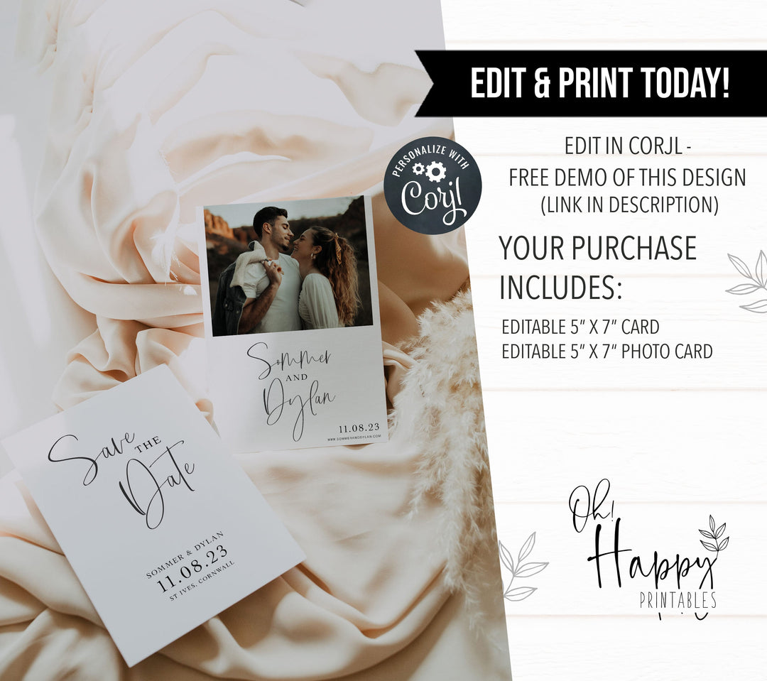 editable save the date card, printable save the date card, CALLIGRAPHY editable wedding invitation suite, editable wedding stationery, printable wedding stationery, modern wedding items, wedding save the dates
