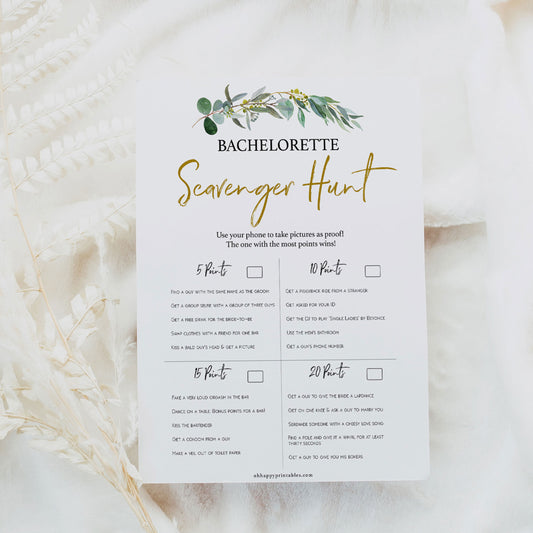 Bachelorette Scavenger Hunt - Eucalyptus Leaf