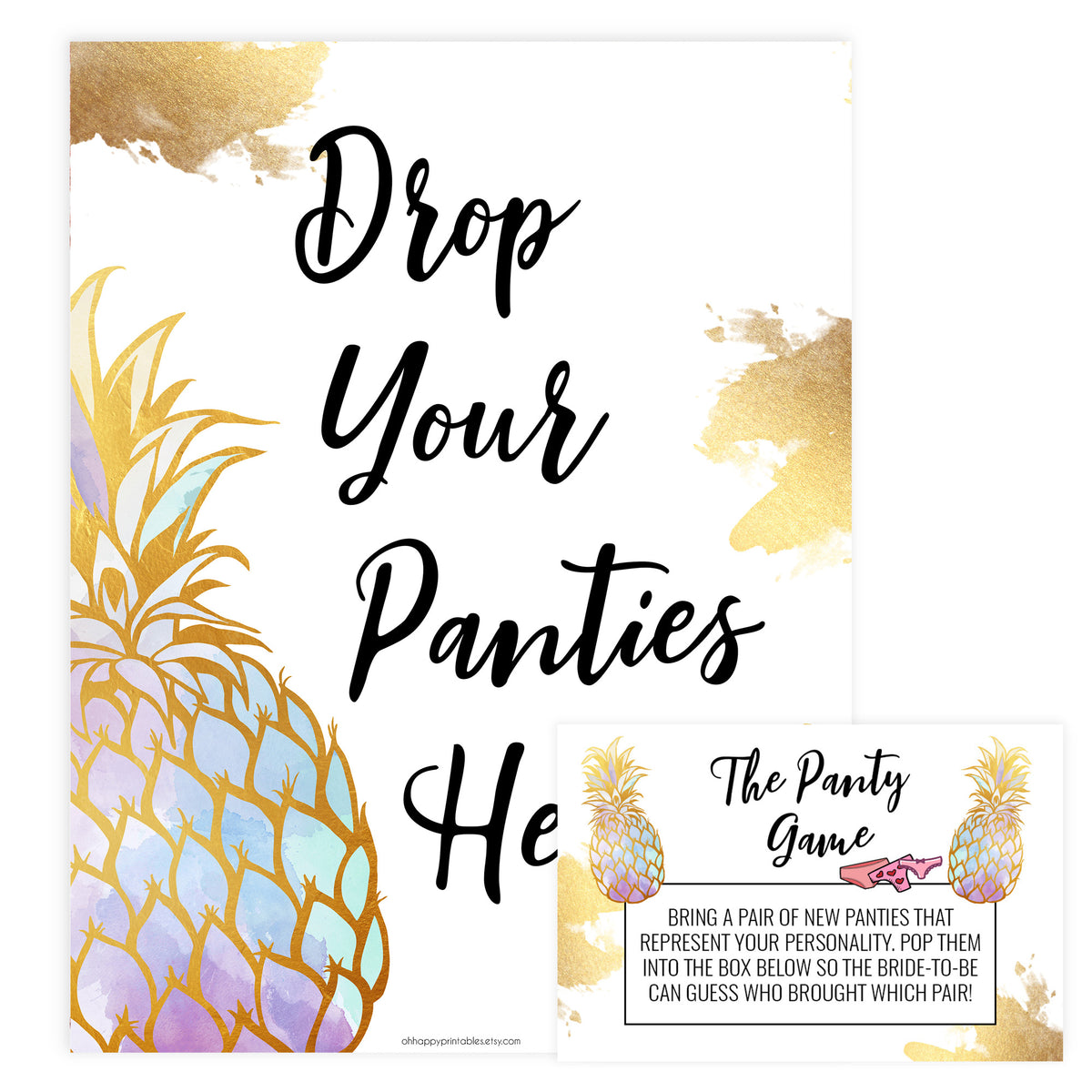 Drop your Panties Printable Game - Gold Pineapple