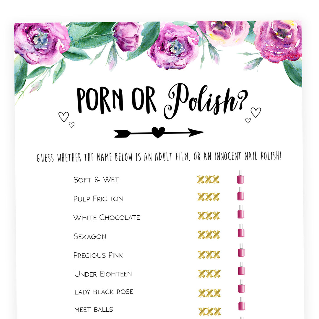 Porn or Polish Game - Purple Peonies