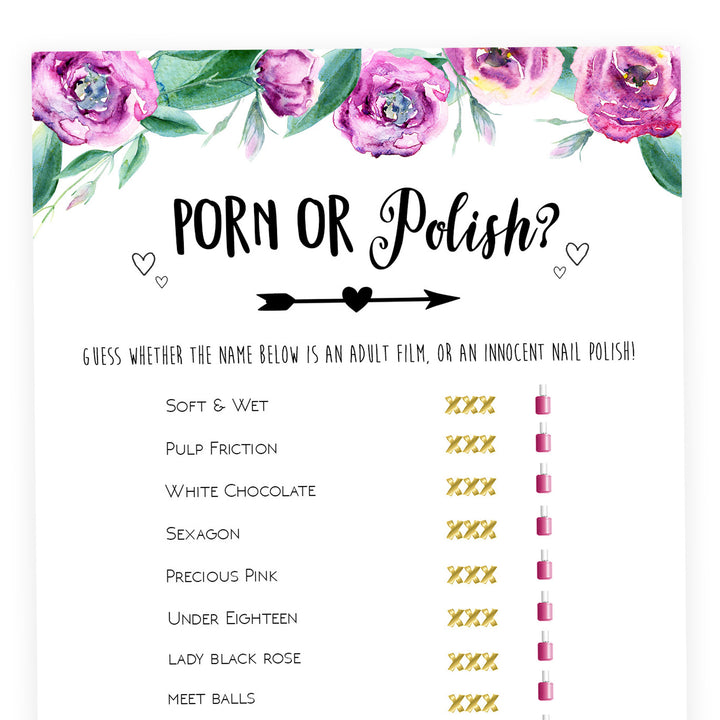 Porn or Polish Game - Purple Peonies