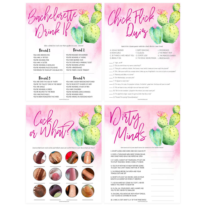 4 Bachelorette Party Games Bundle - Fiesta