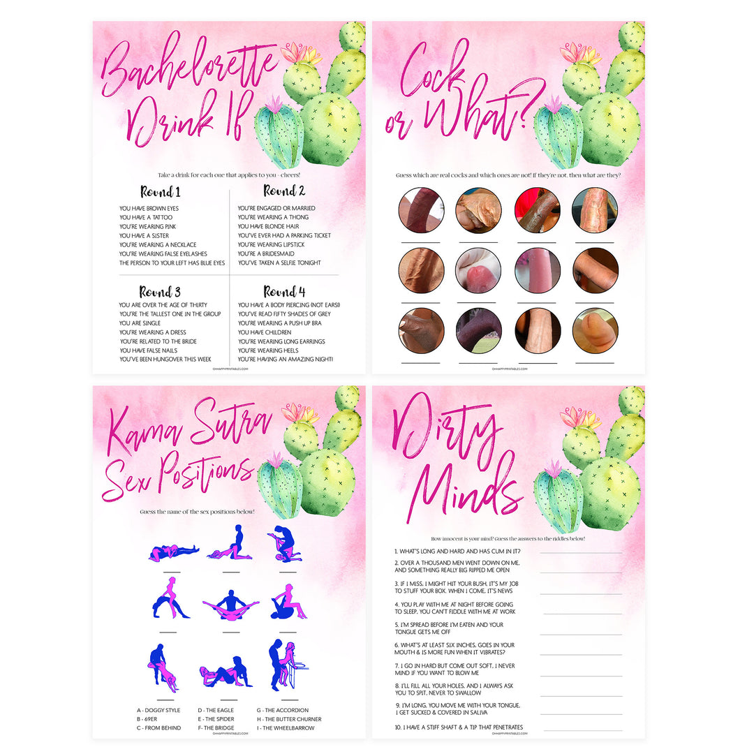 8 Bachelorette Party Games Bundle - Fiesta
