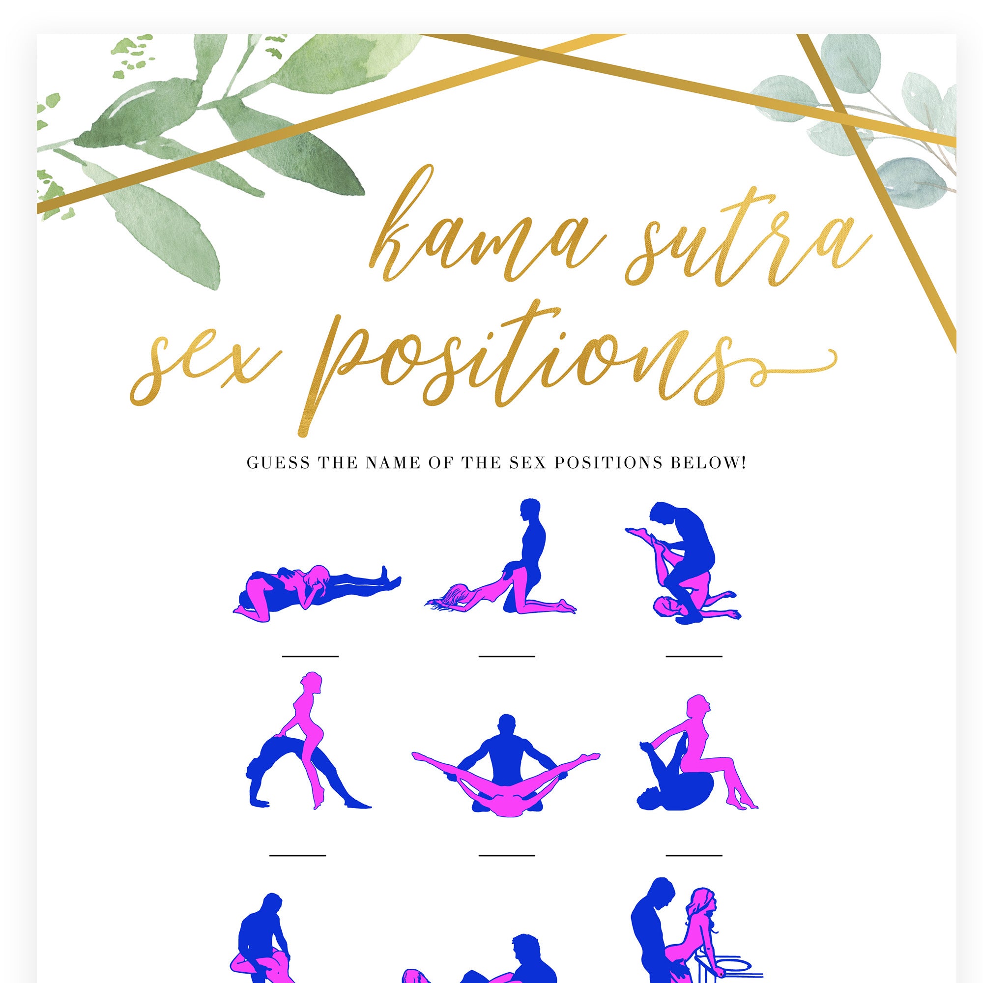 Guess The Sex Position Games - Funny Bachelorette Party Games ...