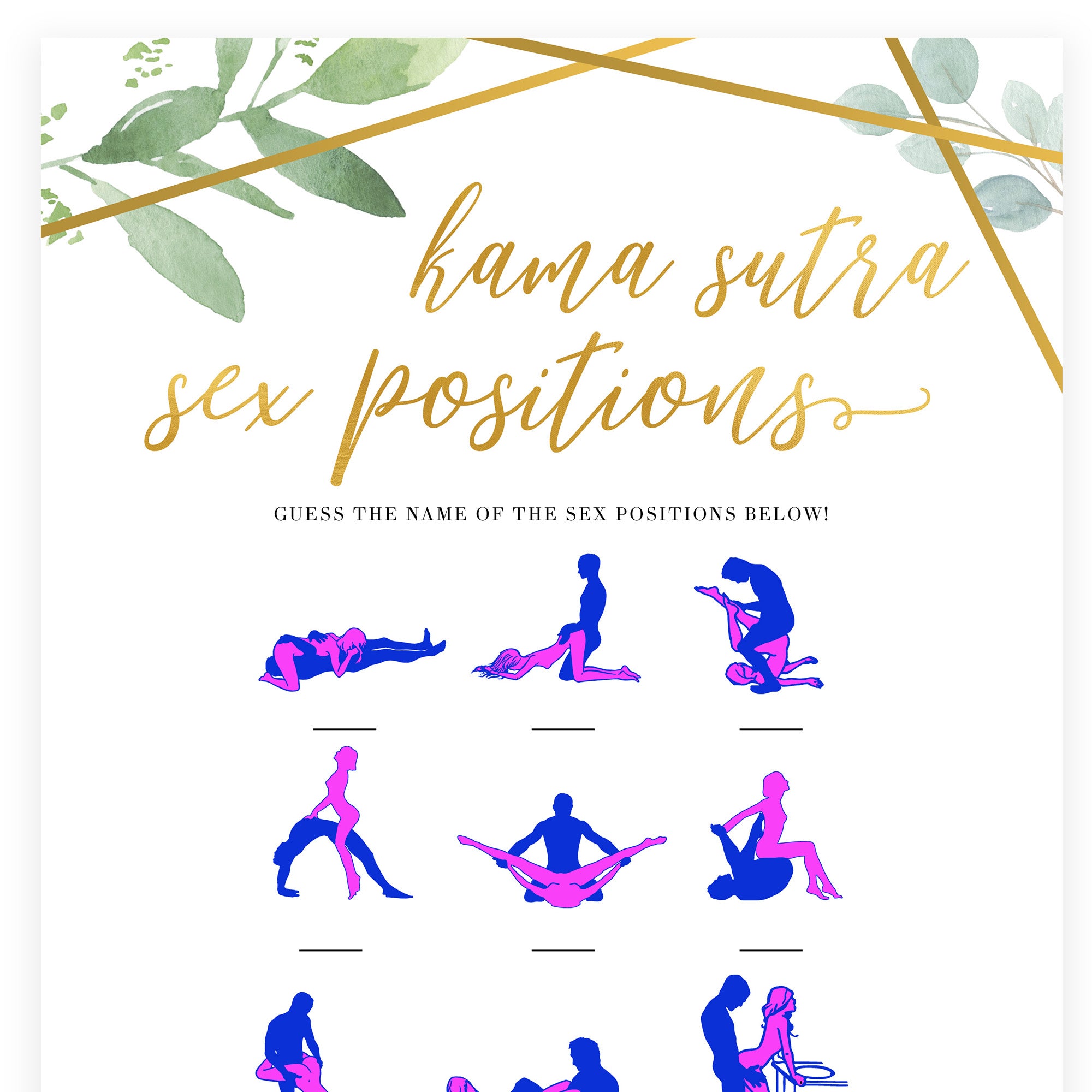Guess The Sex Position - Gold Greenery