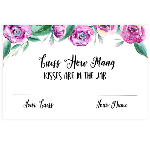 How Many Kisses in the Jar - Purple Peonies