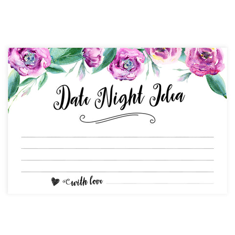 Date Night Jar Bridal Game - Purple Peonies