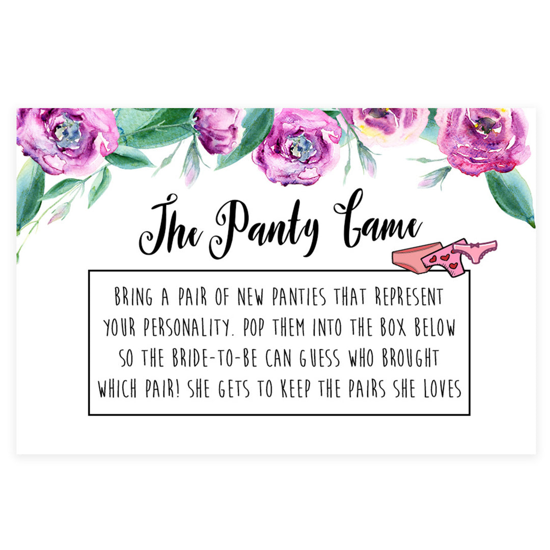 Drop Your Panties Game - Purple Peonies