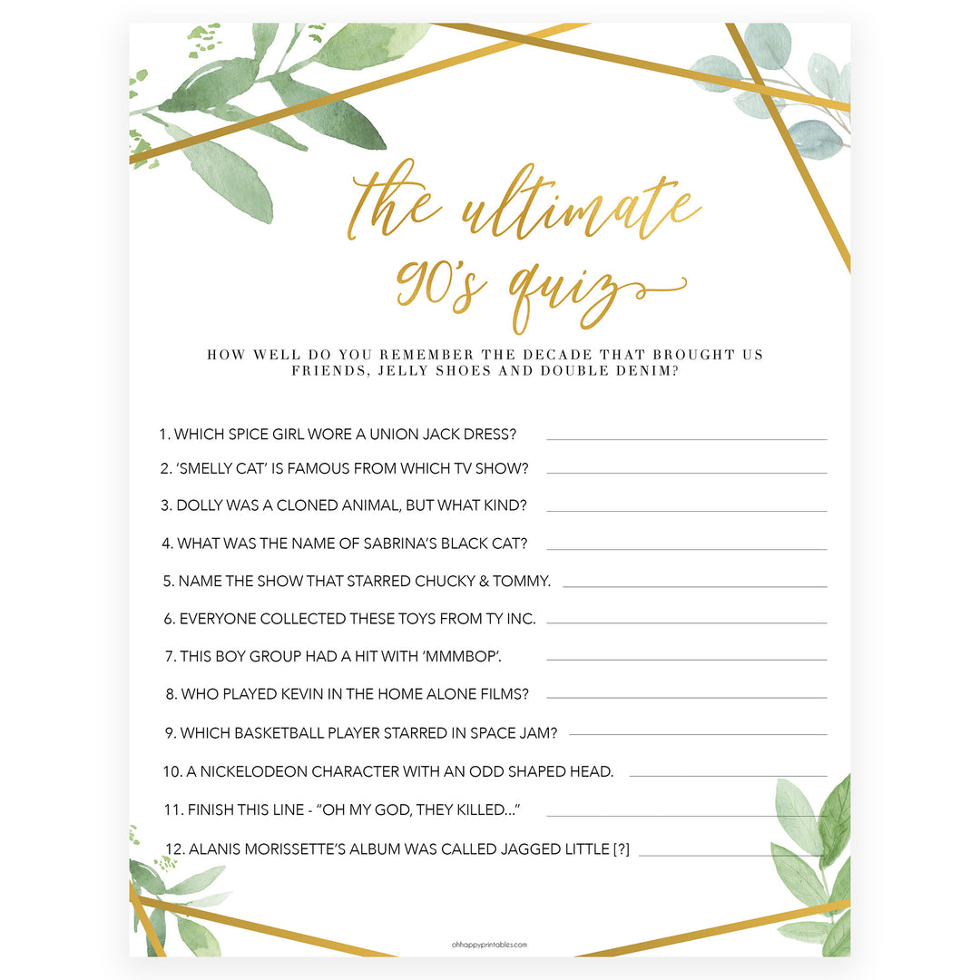 ultimate 90s quiz, 90s quiz game, Printable bachelorette games, friends bachelorette, friends hen party games, fun hen party games, bachelorette game ideas, friends adult party games, naughty hen games, naughty bachelorette games