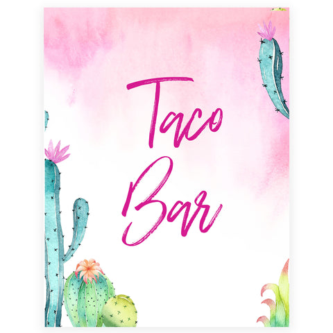 Taco Bar Table Sign - Fiesta