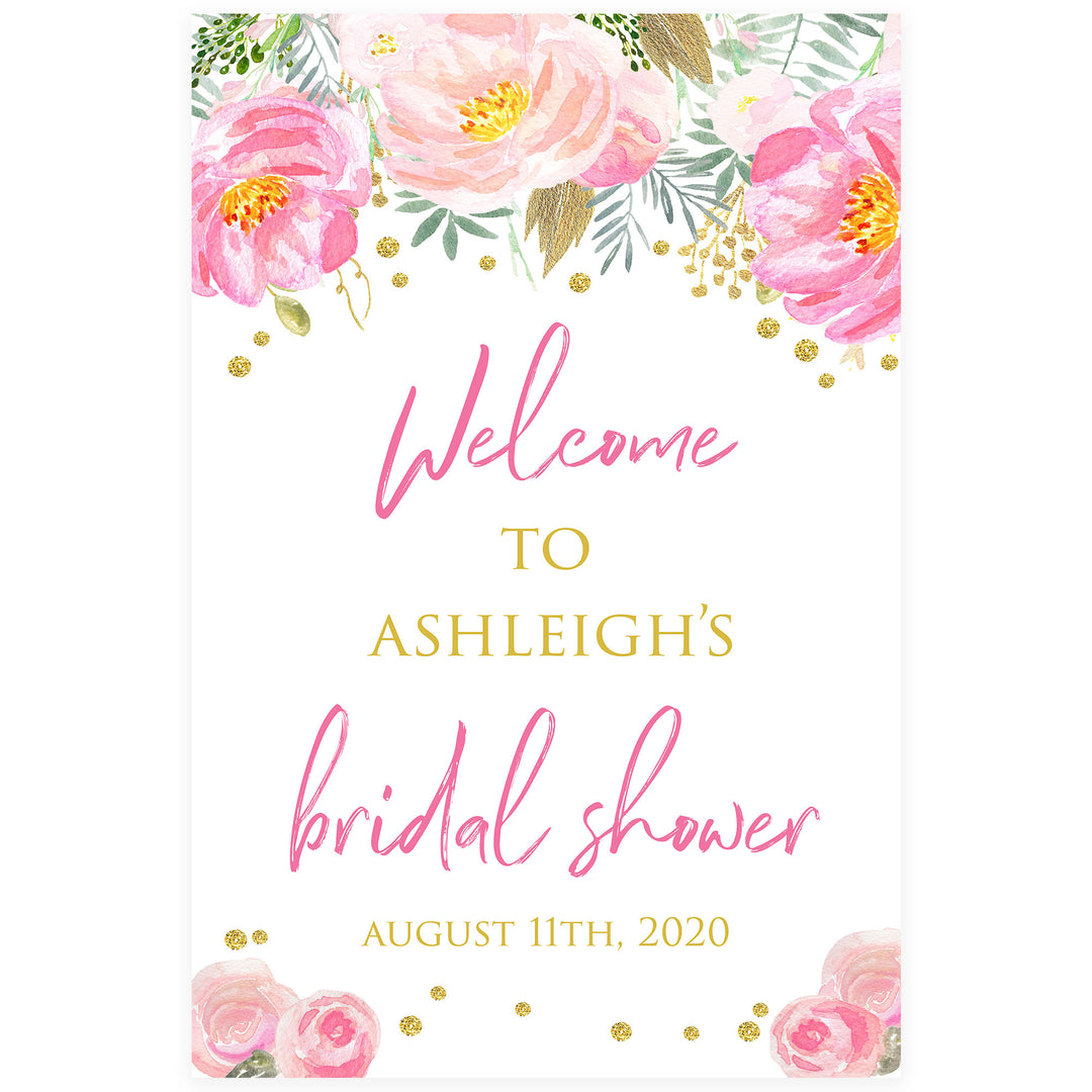 bridal shower welcome sign, editable bridal shower invitation, bridal shower invite, blush gold bachelorette invitation, editable bridal shower invitations, corjl invite, bachelorette party invite, floral bridal invite