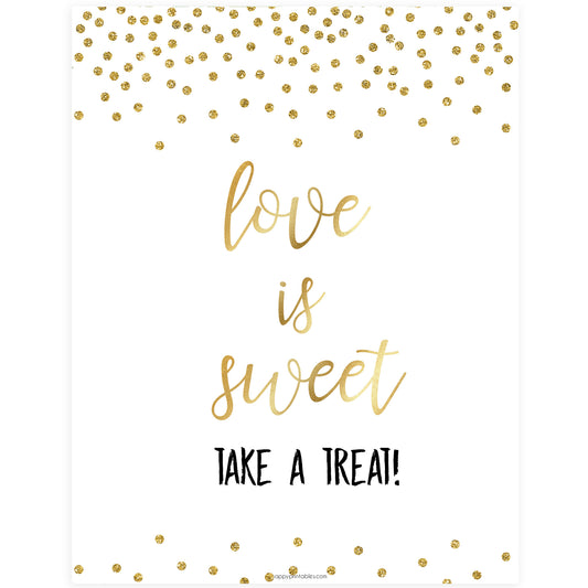 Love is Sweet Sign - Gold Foil