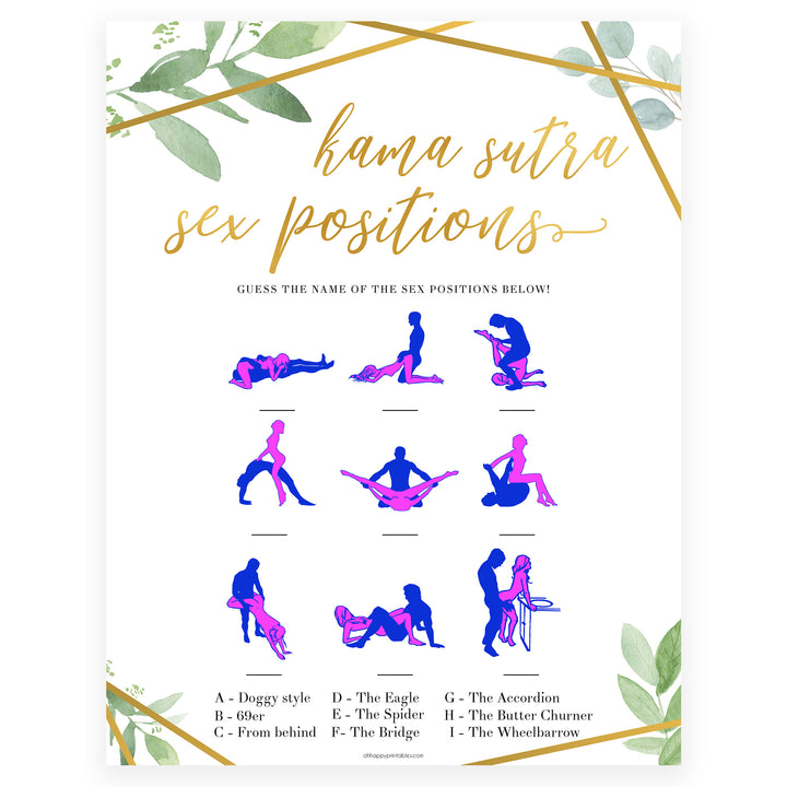 Guess The Sex Position - Gold Greenery