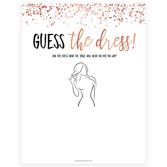 Guess the Dress - Rose Gold Foil