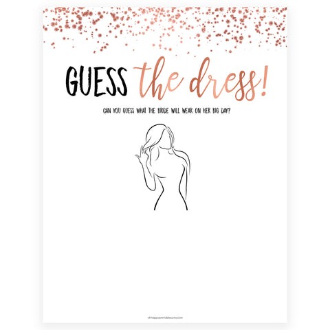 Guess the Dress - Rose Gold Foil