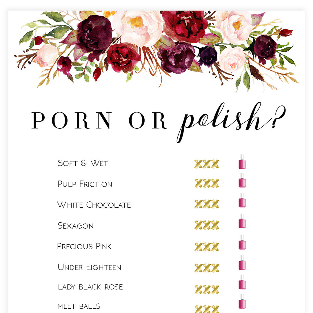 Porn or Polish Game - White Marsala