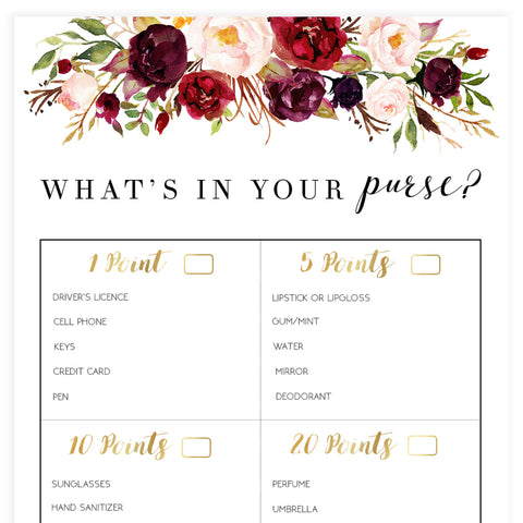What's In Your Purse - White Marsala