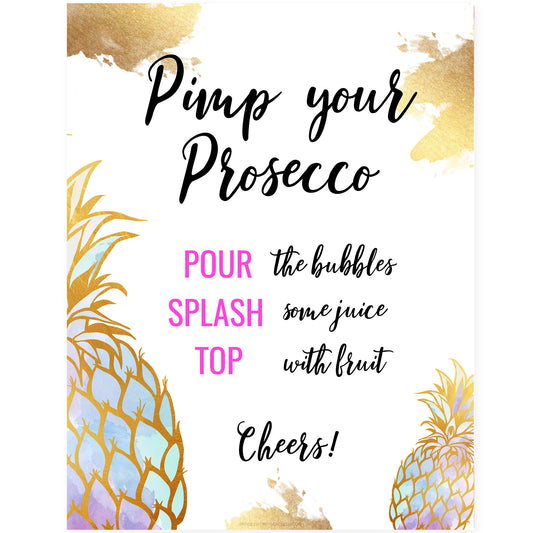 Pimp your Prosecco Sign - Gold Pineapple