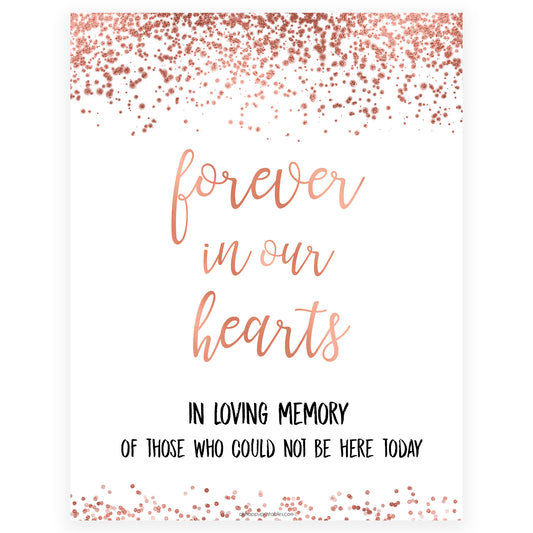 Forever in our Hearts Sign - Rose Gold Foil