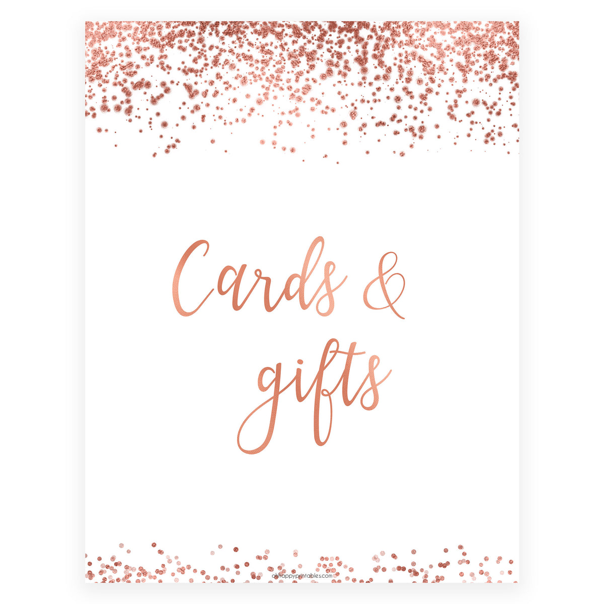 Cards & Gifts Sign - Rose Gold Foil