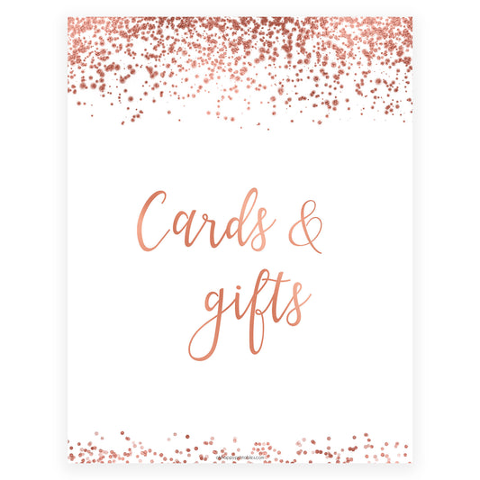 Cards & Gifts Sign - Rose Gold Foil