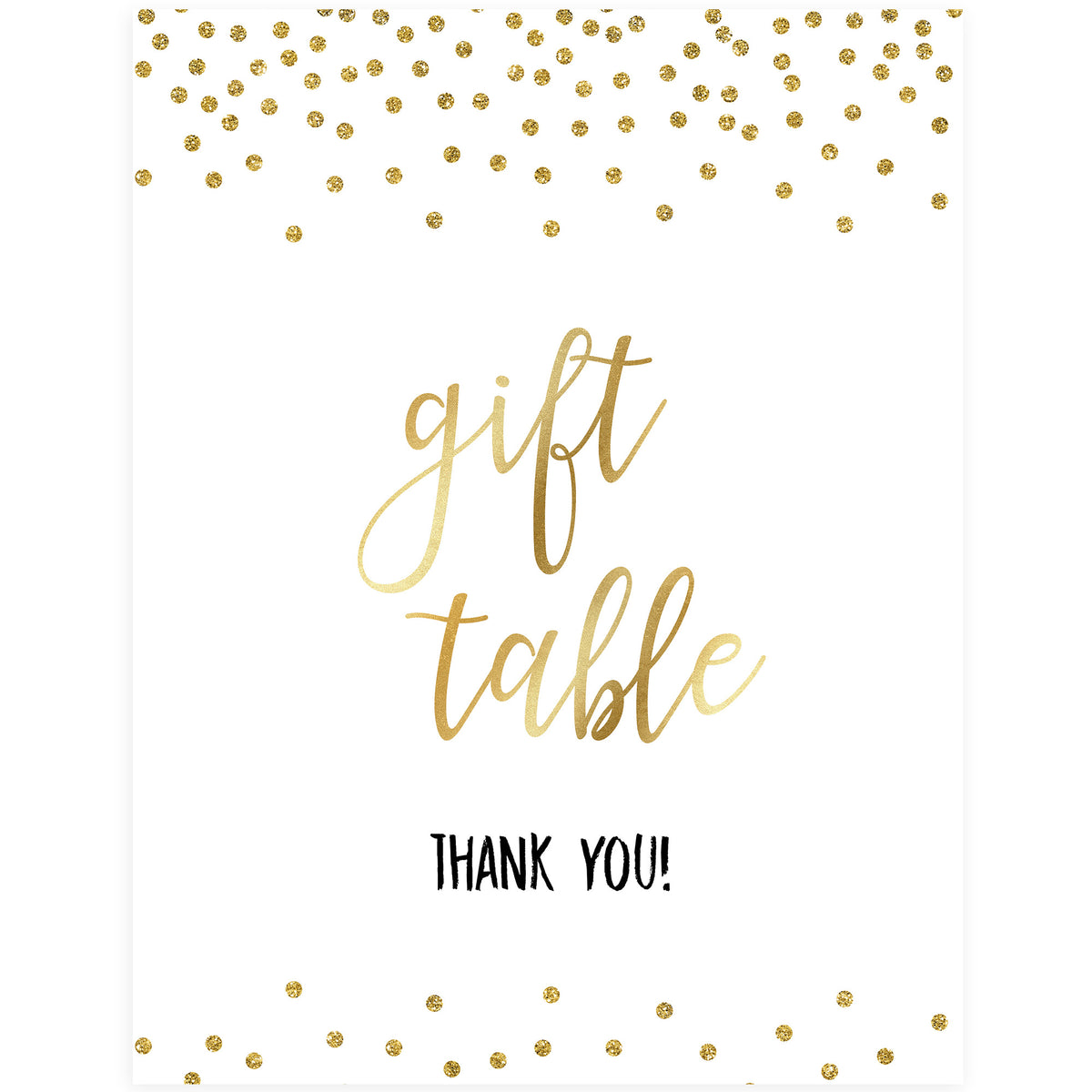 Gift Table Sign - Gold Foil