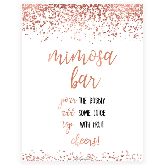 Mimosa Bar Sign - Rose Gold Foil
