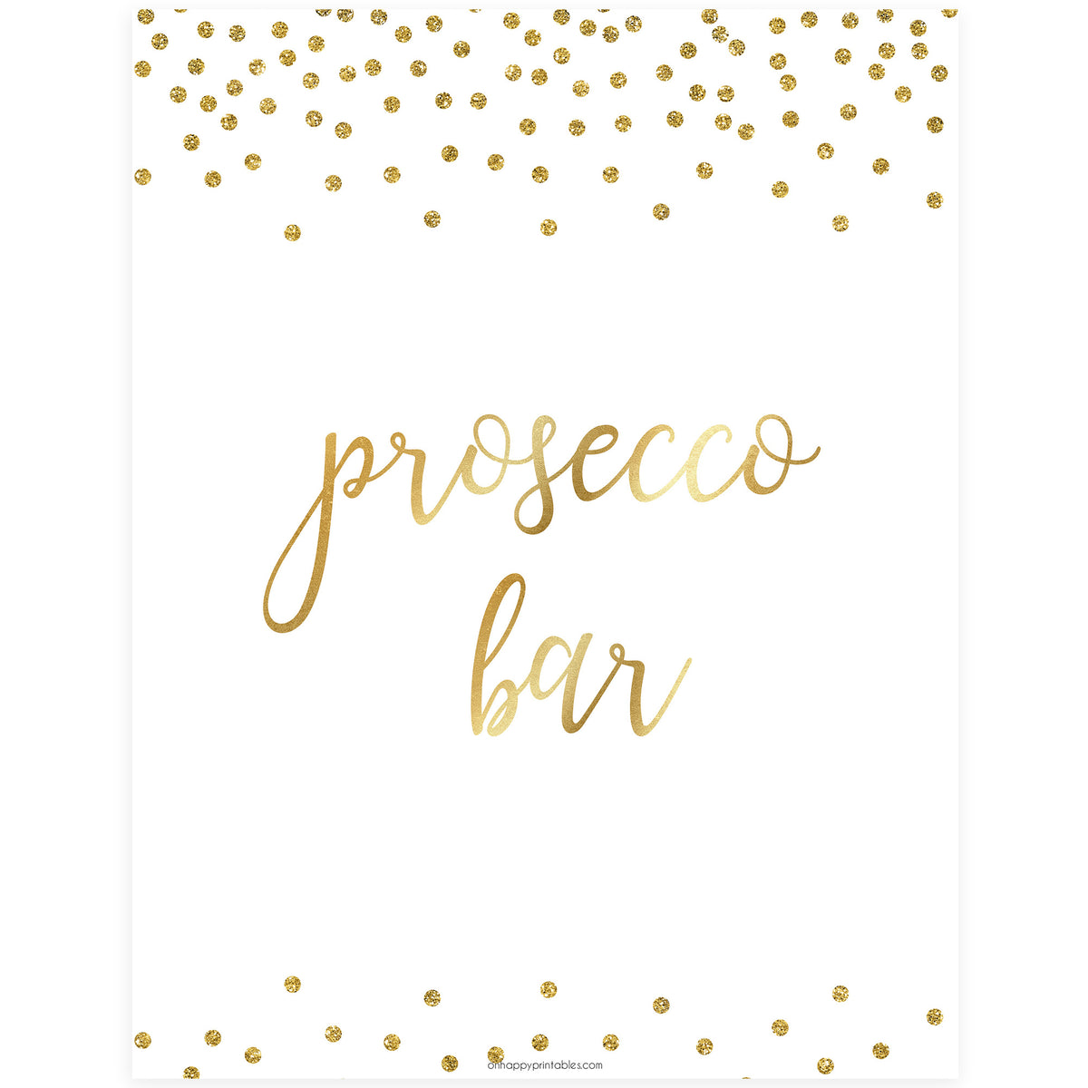 Prosecco Bar Sign - Gold Foil