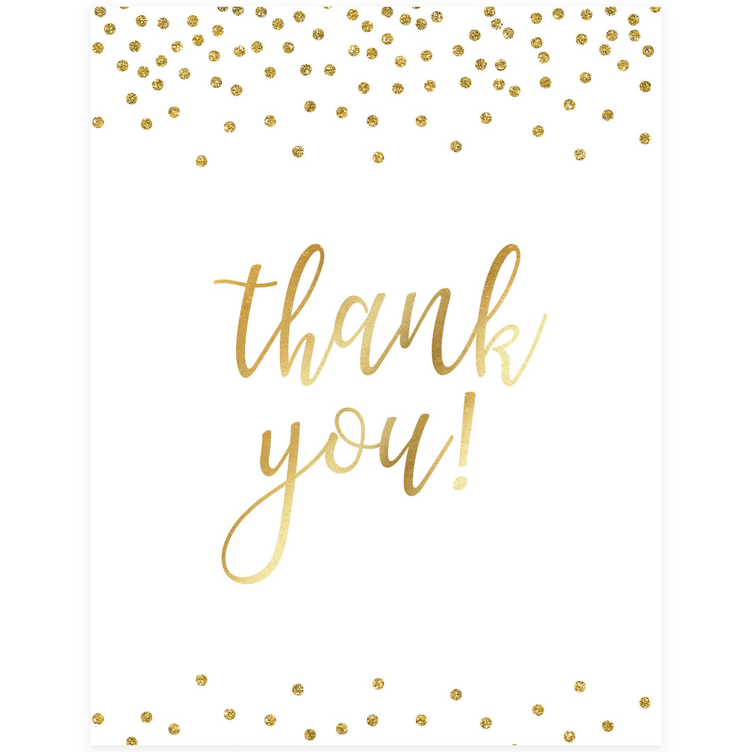Thank You Table Sign - Gold Foil