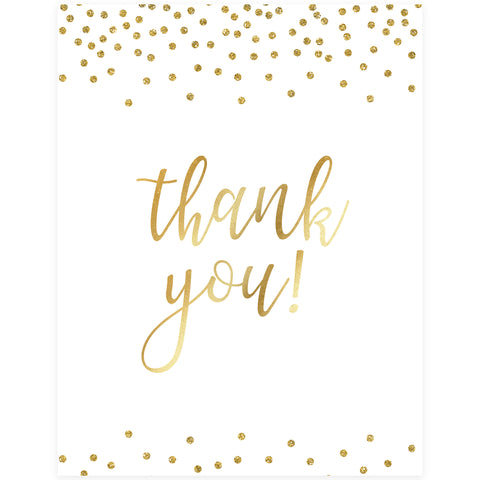Thank You Table Sign - Gold Foil