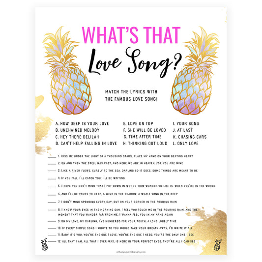 What's that Love Song - Gold Pineapple