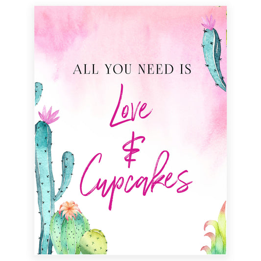 Love & A Cupcake Sign - Fiesta