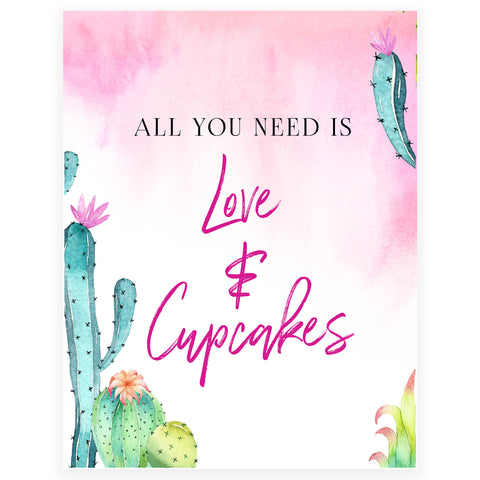 Love & A Cupcake Sign - Fiesta