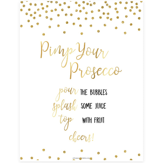 Pimp your Prosecco Sign - Gold Foil