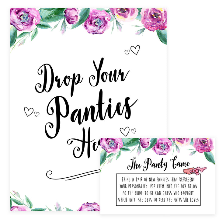 Drop Your Panties Game - Purple Peonies
