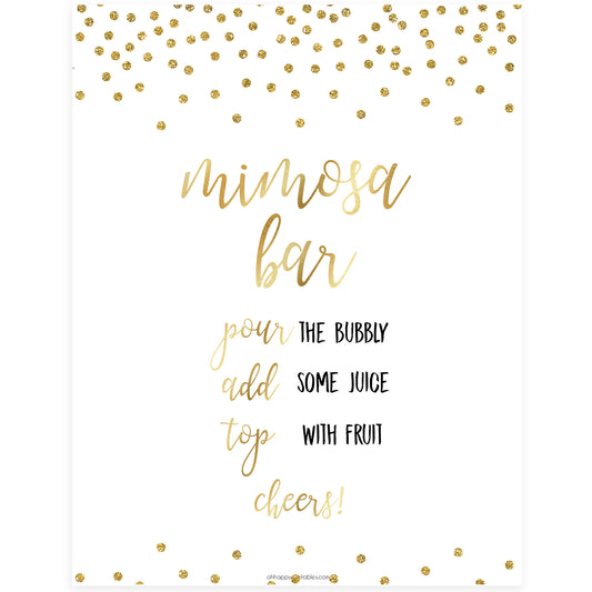 Mimosa Bar Sign - Gold Foil