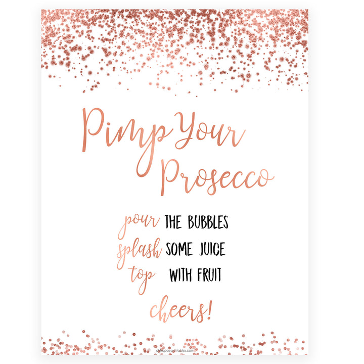 Pimp your Prosecco Sign - Rose Gold Foil