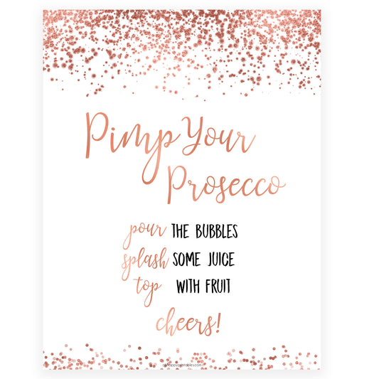Pimp your Prosecco Sign - Rose Gold Foil