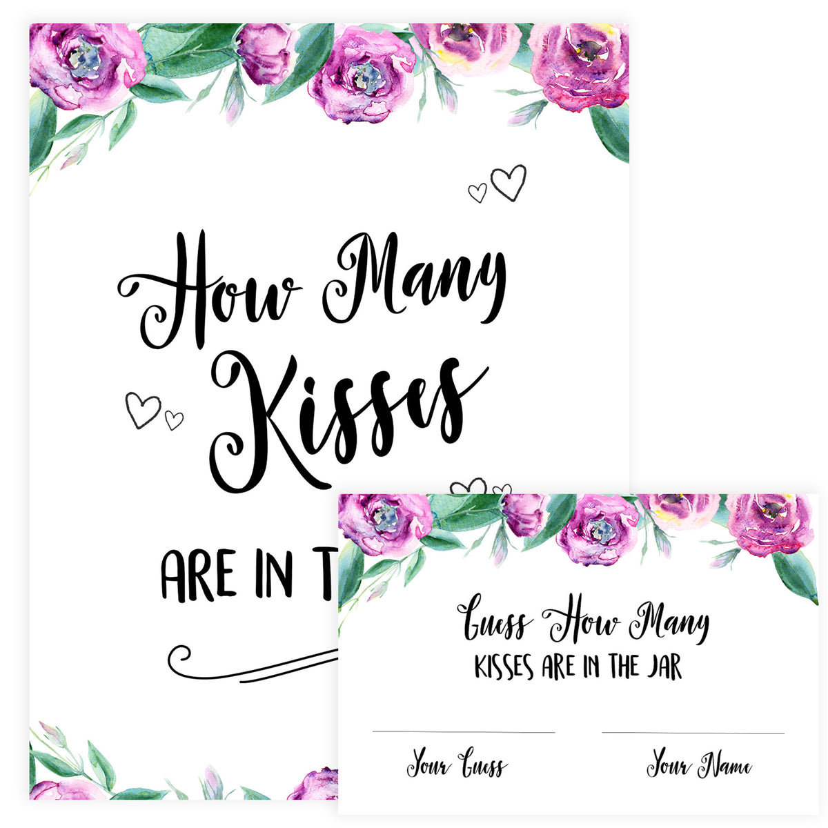 How Many Kisses in the Jar - Purple Peonies