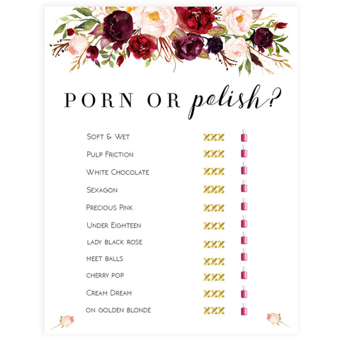 Porn or Polish Game - White Marsala