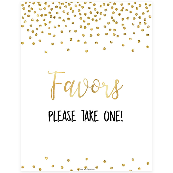 Favors Sign - Gold Foil
