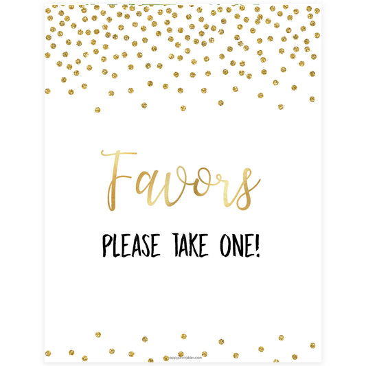 Favors Sign - Gold Foil