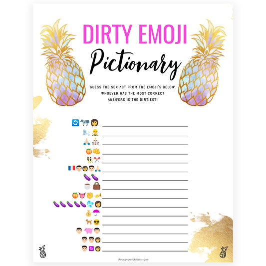 Dirty Emoji Pictionary - Gold Pineapple