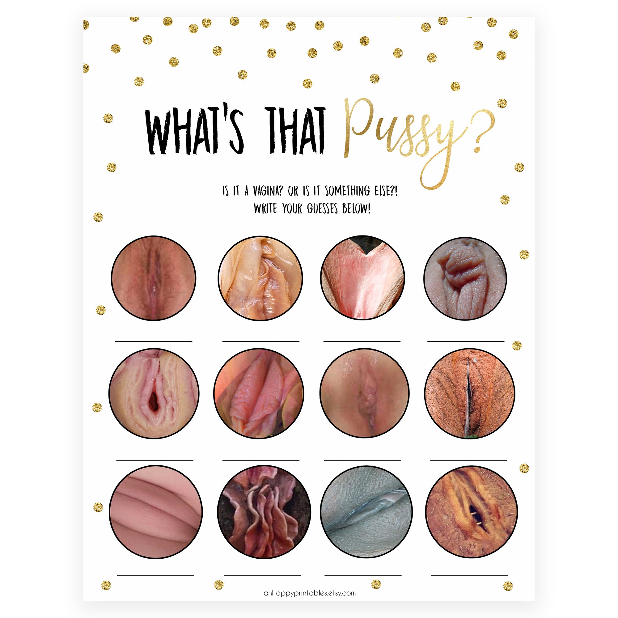 whats that pussy, guess the pussy game, lesbian bridal games, Printable bachelorette games, gold glitter bachelorette, friends hen party games, fun hen party games, bachelorette game ideas, gold glitter adult party games, naughty hen games, naughty bachelorette games