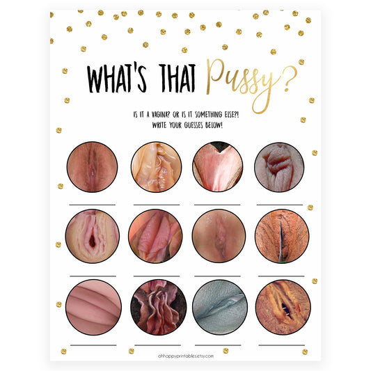 whats that pussy, guess the pussy game, lesbian bridal games, Printable bachelorette games, gold glitter bachelorette, friends hen party games, fun hen party games, bachelorette game ideas, gold glitter adult party games, naughty hen games, naughty bachelorette games