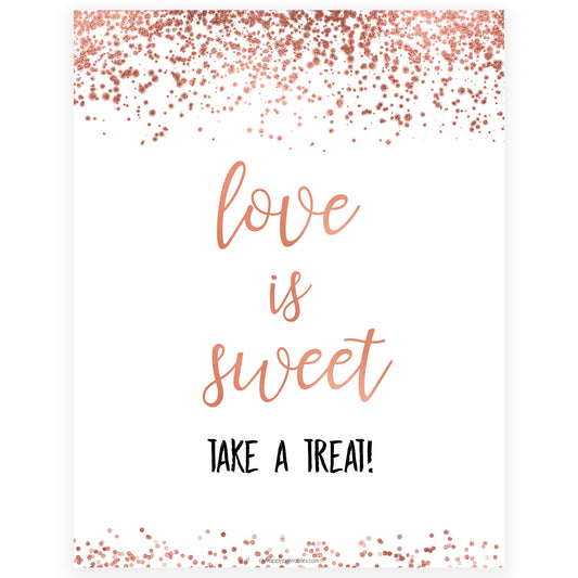 Love is Sweet Sign - Rose Gold Foil
